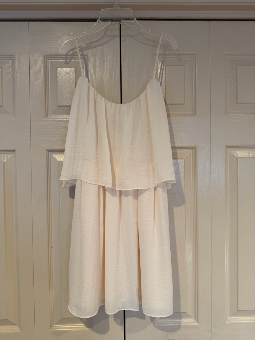 Forever 21 Cream Contemporary Dress Layered Spaghetti Strap